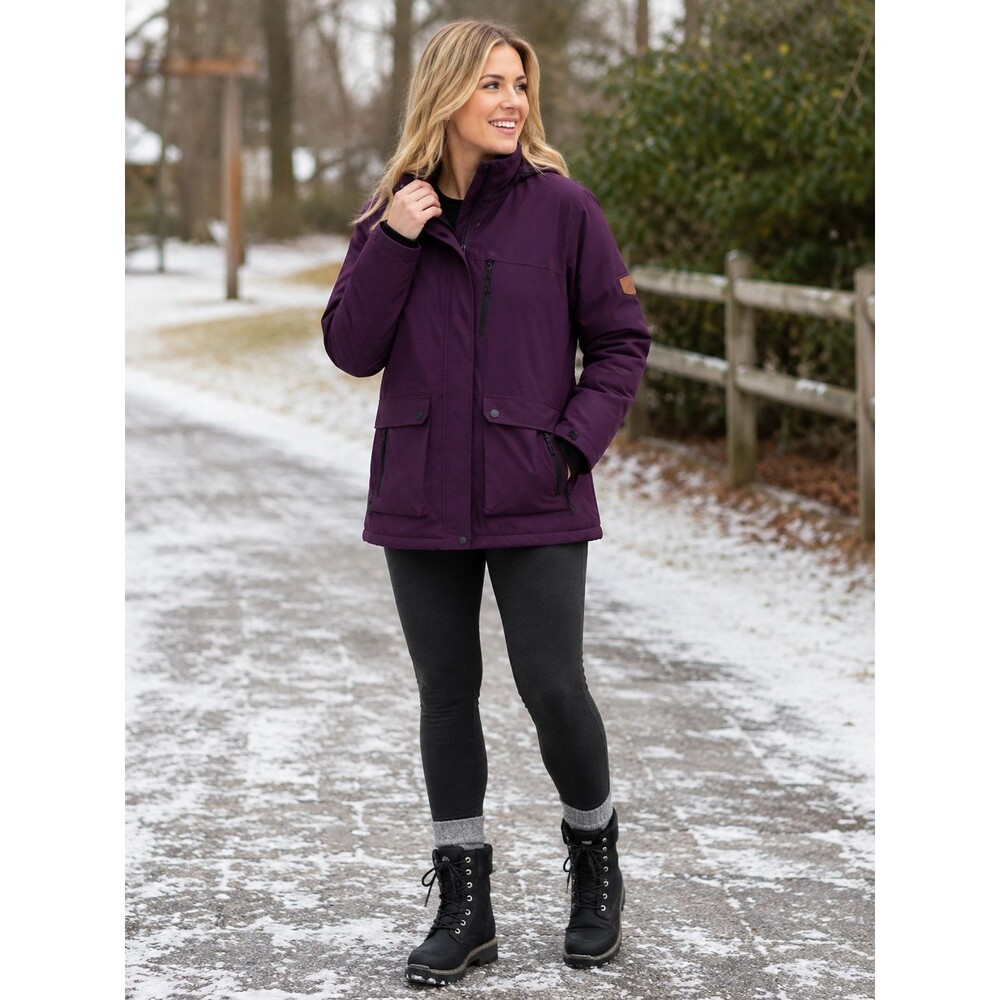 MOERDENG Ski Jacket Coat Hooded Womens 2XL Purple Sports Skiing Snowboarding
